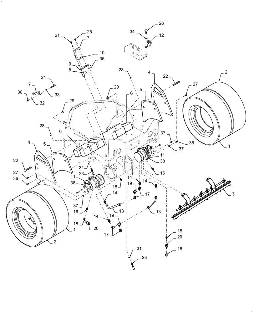 Схема запчастей Case DV23CC - (44.520.AB) - TIRE MOUNTING PARTS (44) - WHEELS