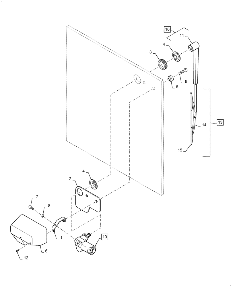 Схема запчастей Case SV208D - (55.518.010[02]) - WIPER MOTOR, MOUNTING, REAR (55) - ELECTRICAL SYSTEMS