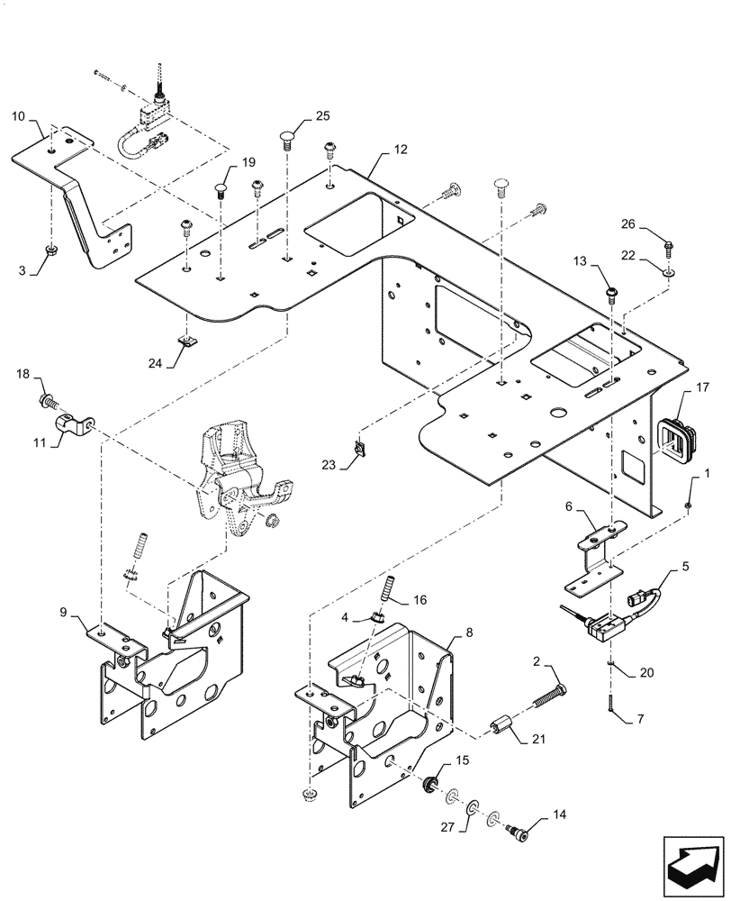 Схема запчастей Case SR160 - (29.200.AI[04]) - HANDLE MOUNTING, FOOT CONTROLS (27-APR-2016 & NEWER) (29) - HYDROSTATIC DRIVE