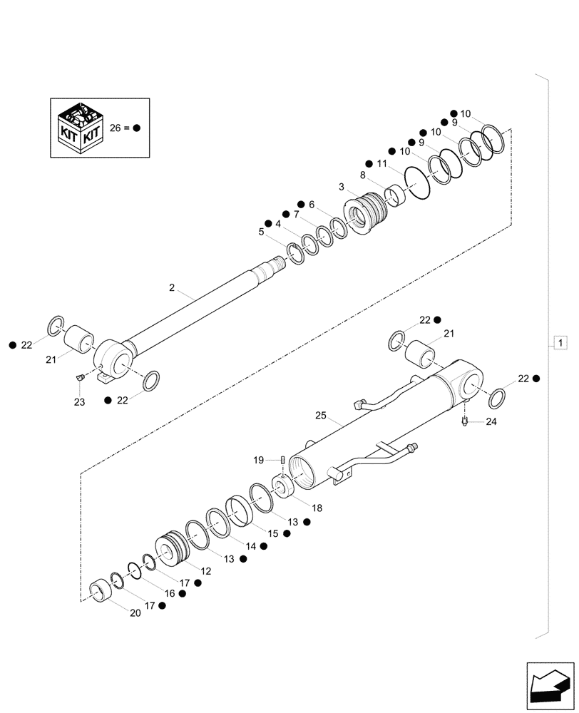 Схема запчастей Case CX37C - (35.736.010) - VAR - 747061 - BOOM CYLINDER, COMPONENTS (35) - HYDRAULIC SYSTEMS