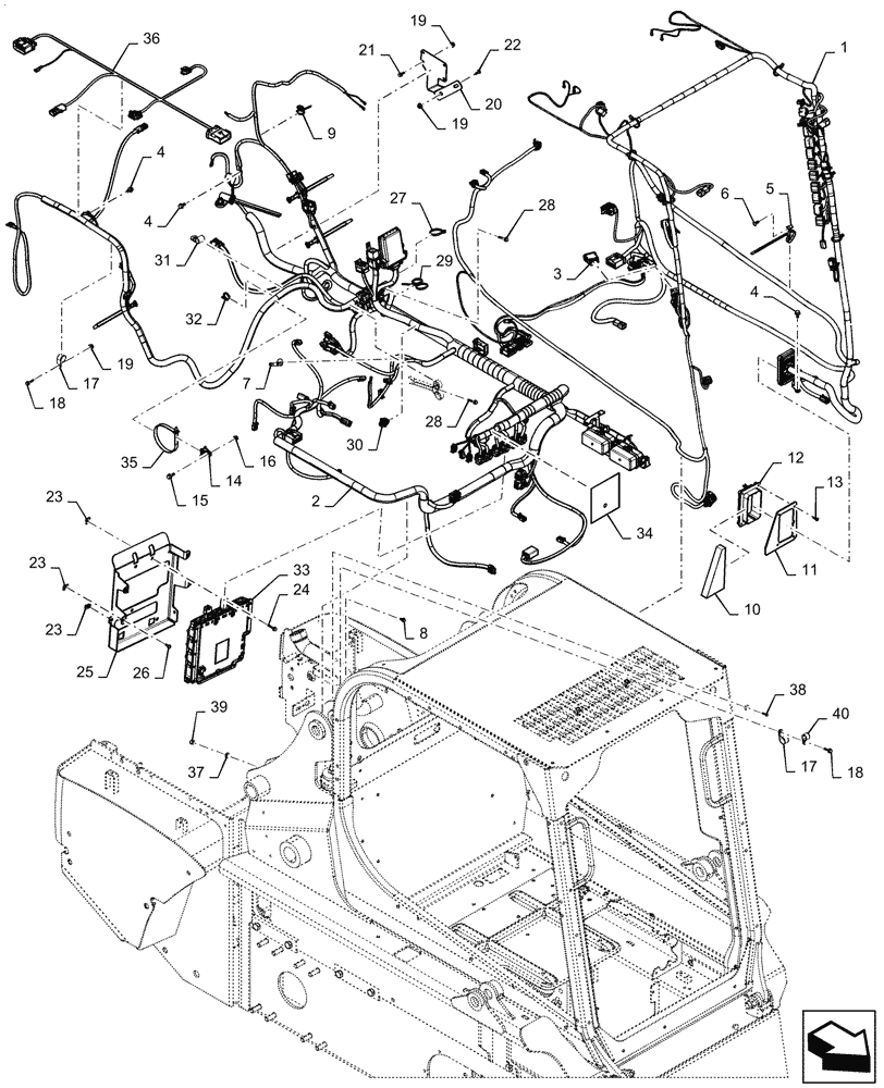 Схема запчастей Case SV300 - (55.101.AC[03]) - WIRE HARNESS & CONNECTOR, ELECTRONIC CONTROLS (21-MAY-2015 THRU 13-NOV-2016) (55) - ELECTRICAL SYSTEMS