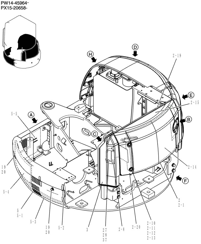 Схема запчастей Case CX36B - (769-01[1]) - GUARD INSTAL (COOLER) (05) - SUPERSTRUCTURE