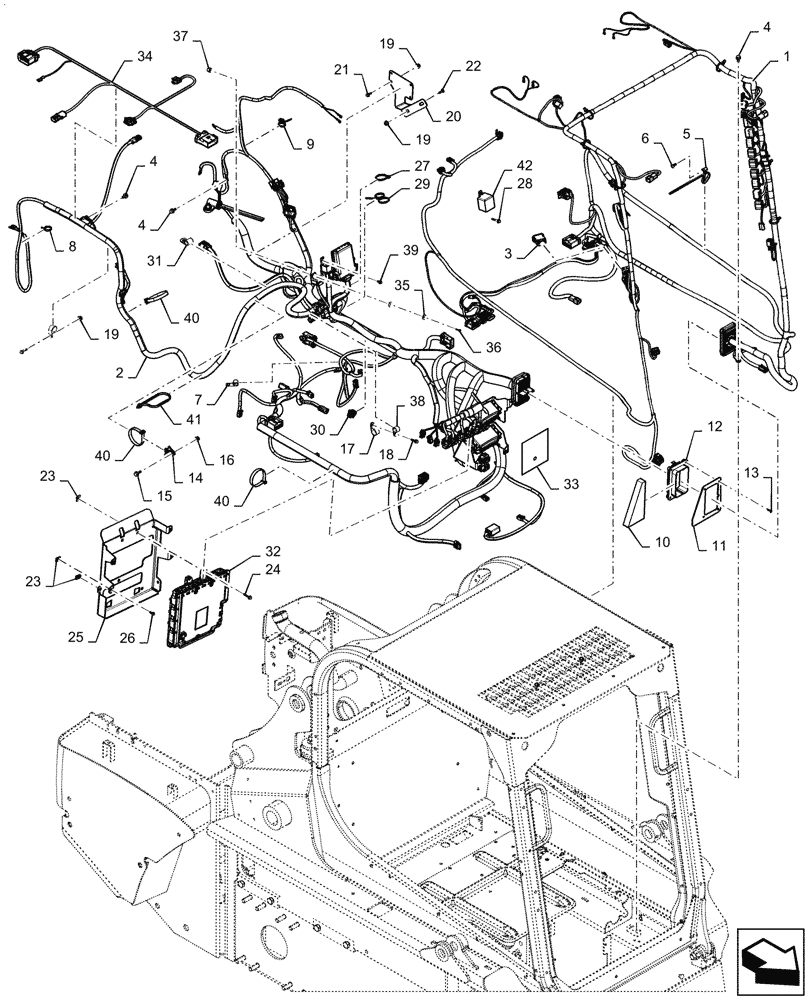 Схема запчастей Case SR250 - (55.101.AC[04]) - WIRE HARNESS & CONNECTOR, ELECTRONIC CONTROLS, OPEN CAB (14-NOV-2016 & NEWER) (55) - ELECTRICAL SYSTEMS