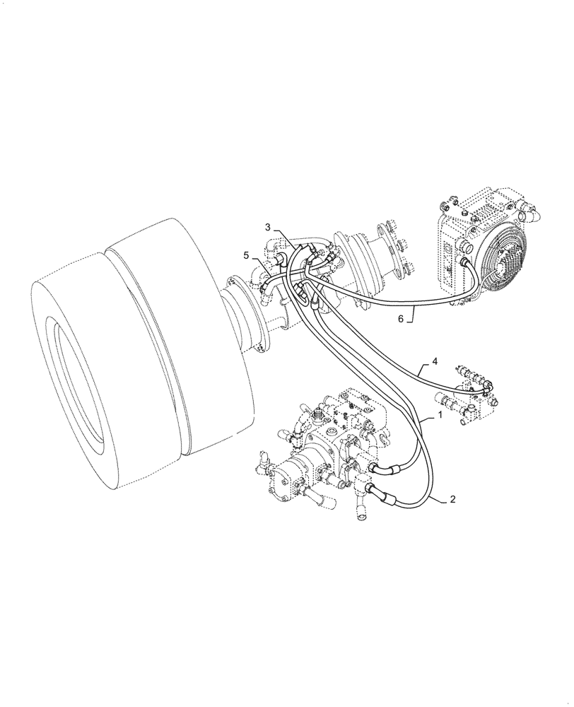 Схема запчастей Case DV23CC - (44.520.AB) - REAR TIRE HYDRAULIC HOSE (44) - WHEELS