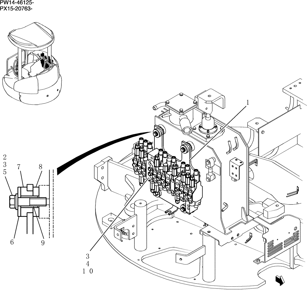 Схема запчастей Case CX31B - (080-72[1]) - VALVE INSTAL ANGLE DOZER (00) - GENERAL & PICTORIAL INDEX