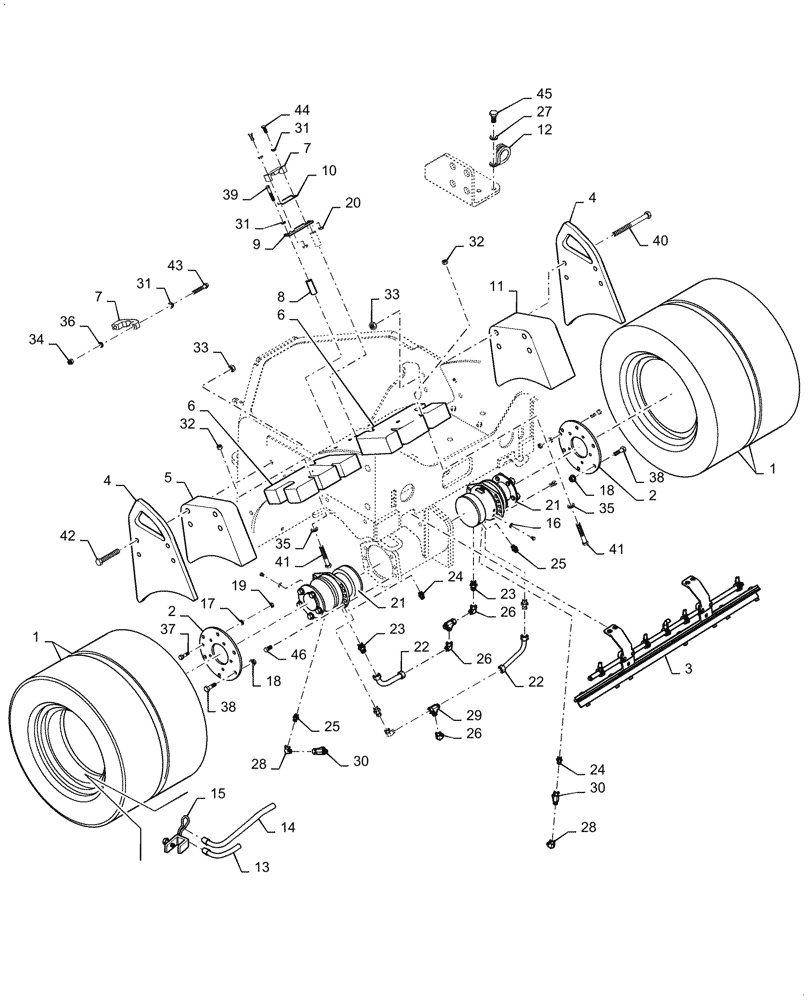 Схема запчастей Case DV26CC - (44.510.EA[20]) - TIRE, MOUNTING (9.5/65-15) (44) - WHEELS