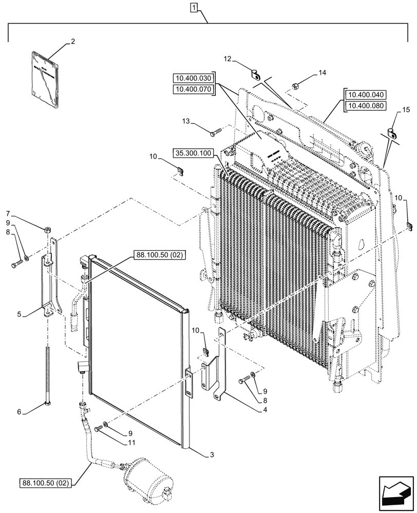 Схема запчастей Case 590SN - (88.100.50[01]) - DIA KIT, CAB, AIR CONDITIONER HPCR (88) - ACCESSORIES