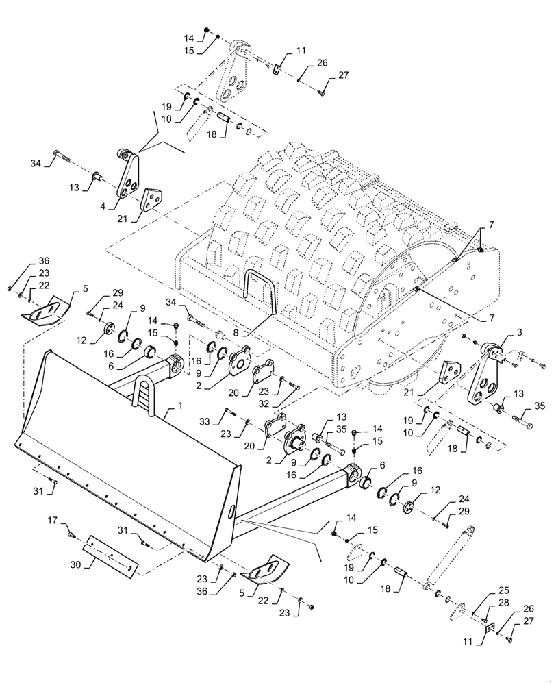 Схема запчастей Case SV208D - (86.110.010[01]) - DOZER BLADE, MOUNTING (86) - DOZER