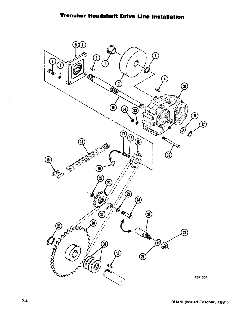 Схема запчастей Case DH4B - (2-04) - TRENCHER HEADSHAFT DRIVE LINE INSTALLATION (89) - TOOLS