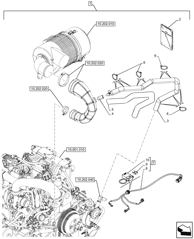 Схема запчастей Case 580N EP - (88.100.10[05]) - DIA KIT, CLOSED CRANKCASE VENTILATION HEATED (88) - ACCESSORIES