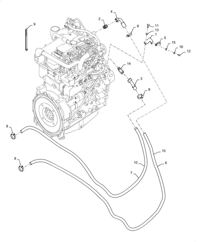 Схема запчастей Case SV208D - (50.100.010[03]) - CAB, HEATER, HOSE (50) - CAB CLIMATE CONTROL