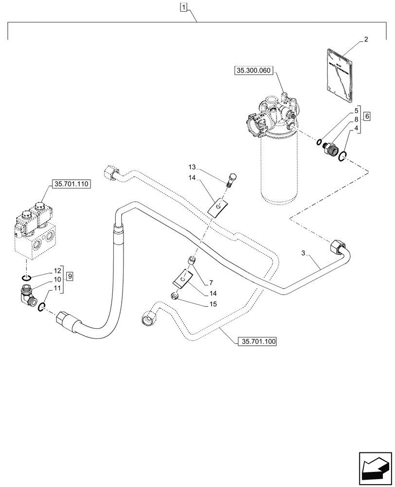 Схема запчастей Case 580N - (88.100.35[41]) - DIA KIT, RIDE CONTROL (88) - ACCESSORIES