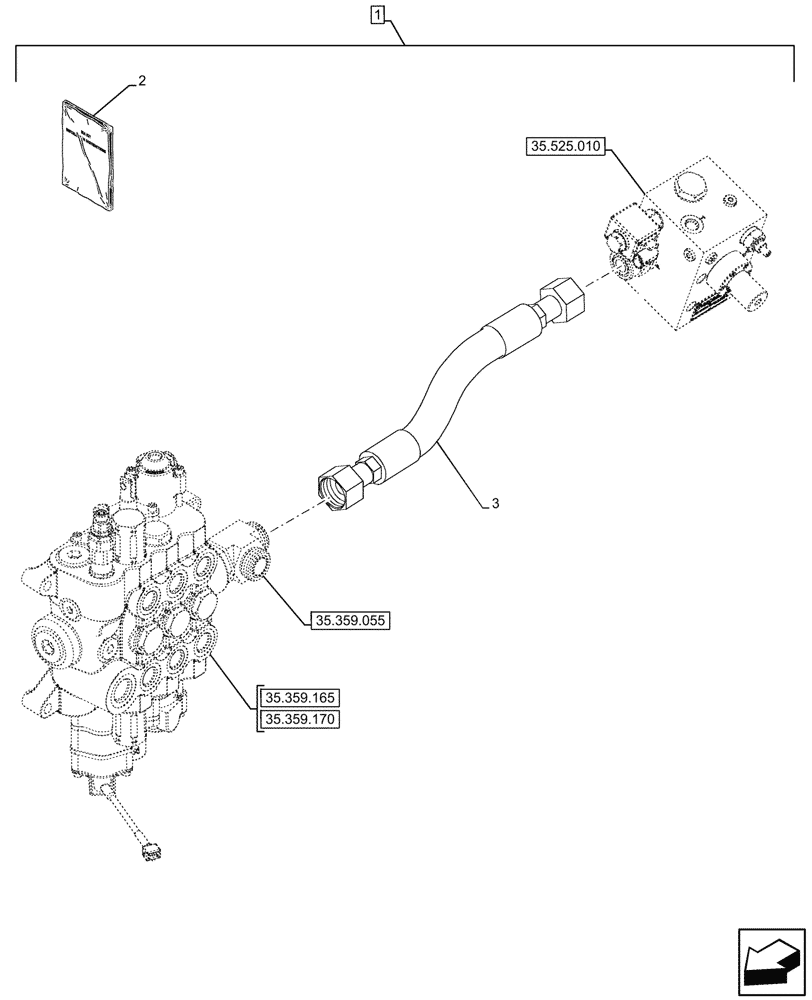 Схема запчастей Case 590SN - (88.100.35[18]) - DIA KIT, THREE SPOOL VALVE, MECHANICAL CONTROL, POWERSHUTTLE TRANSMISSION (88) - ACCESSORIES