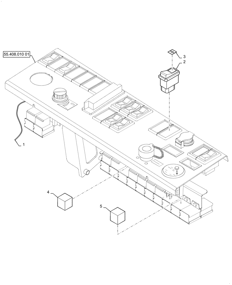 Схема запчастей Case SV208D - (55.024.010[01]) - DIFF LOCK SWITCH (55) - ELECTRICAL SYSTEMS