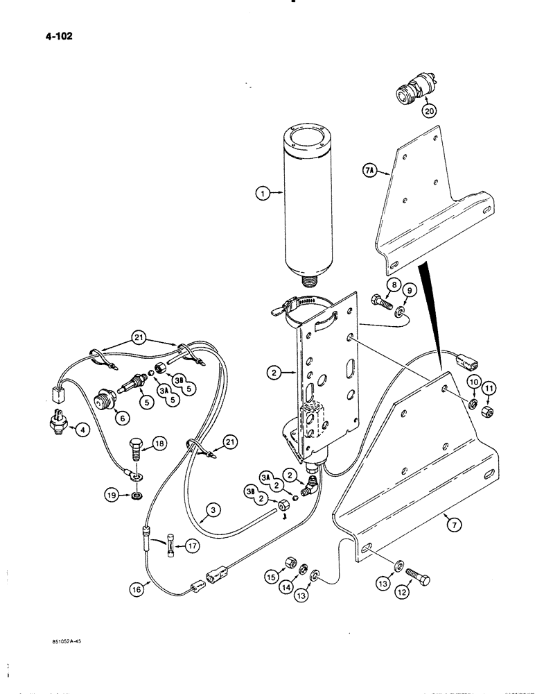 Схема запчастей Case W11B - (4-102) - COLD START SYSTEM, P.I.N. 9158252 AND AFTER (04) - ELECTRICAL SYSTEMS