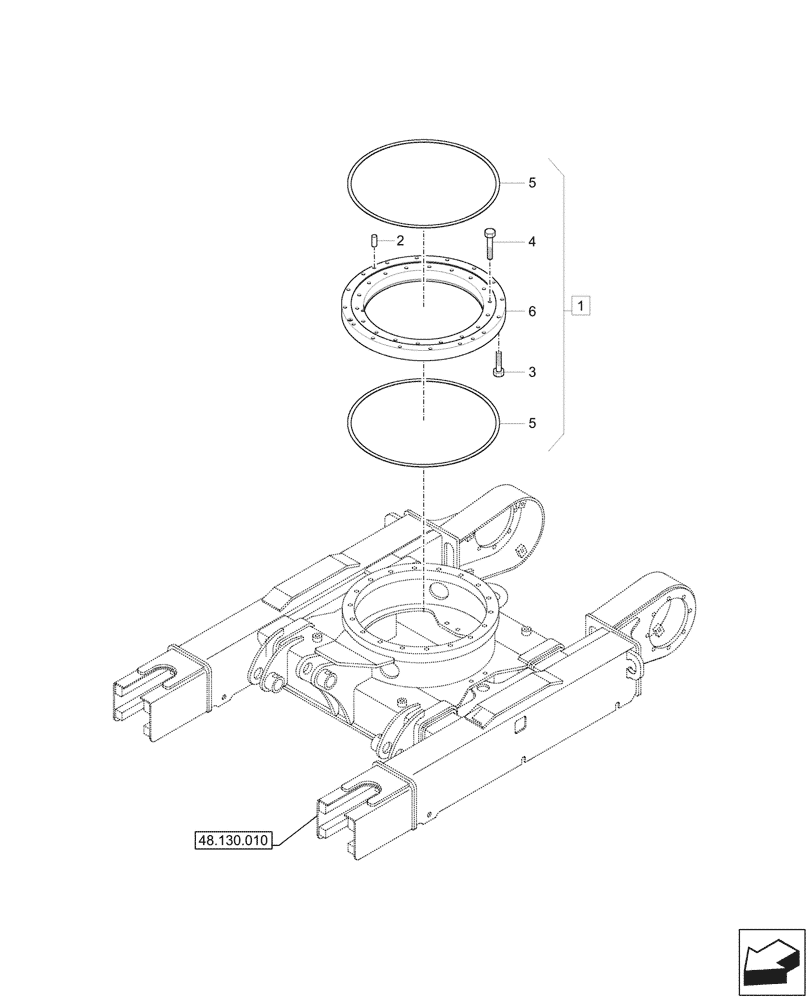 Схема запчастей Case CX33C - (39.103.010) - SLEWING RING (39) - FRAMES AND BALLASTING