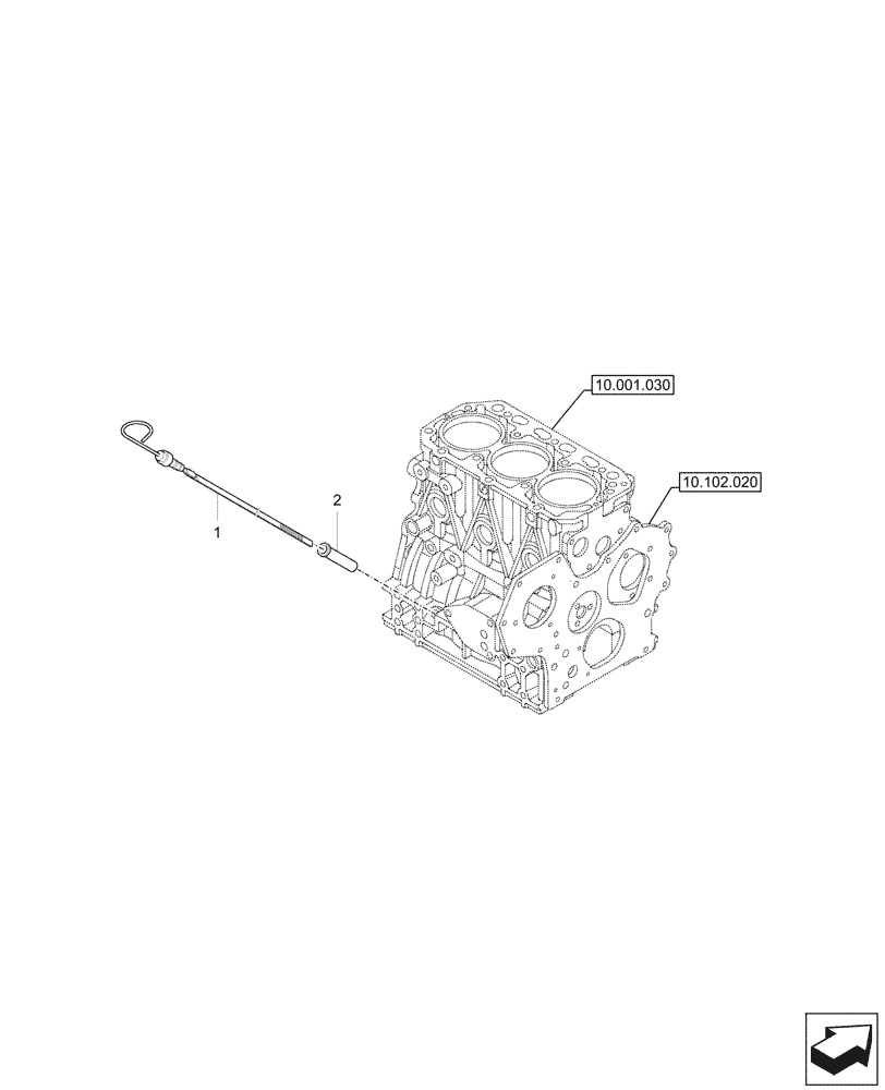 Схема запчастей Case CX33C - (10.304.020) - DIPSTICK & OIL FILL TUBE (10) - ENGINE