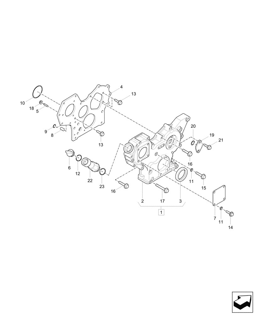 Схема запчастей Case CX33C - (10.102.020) - TIMING CONTROL, HOUSING (10) - ENGINE