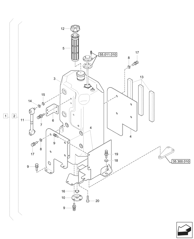 Схема запчастей Case CX33C - (10.216.010) - FUEL TANK, COMPONENTS (10) - ENGINE