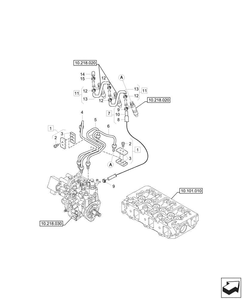 Схема запчастей Case CX33C - (10.218.010) - FUEL INJECTOR (10) - ENGINE