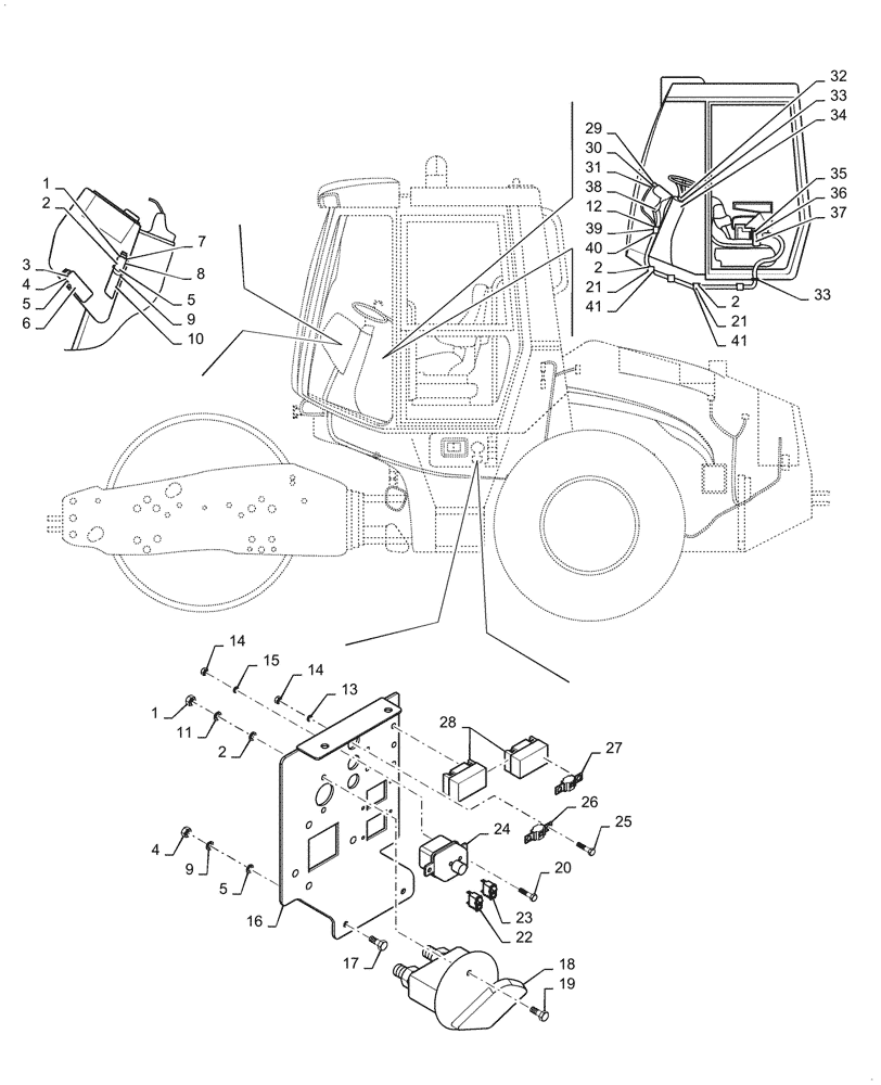 Схема запчастей Case SV208D - (55.101.010[02]) - CHASSIS, WIRE HARNESS (55) - ELECTRICAL SYSTEMS