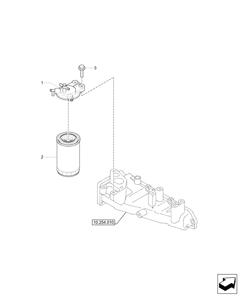 Схема запчастей Case CX33C - (10.206.020) - FUEL FILTER, COMPONENTS (10) - ENGINE