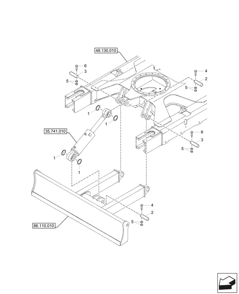 Схема запчастей Case CX33C - (86.110.020) - DOZER BLADE, PIN (86) - DOZER