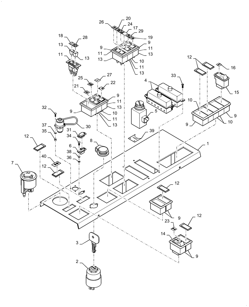 Схема запчастей Case SV208D - (55.408.010[01]) - INSTRUMENT PANEL (55) - ELECTRICAL SYSTEMS