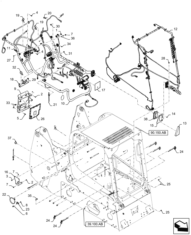 Схема запчастей Case TR270 - (55.101.AC[03]) - WIRE HARNESS & CONNECTOR, ELECTRONIC CONTROLS (04-JUN-2015 & NEWER) (55) - ELECTRICAL SYSTEMS