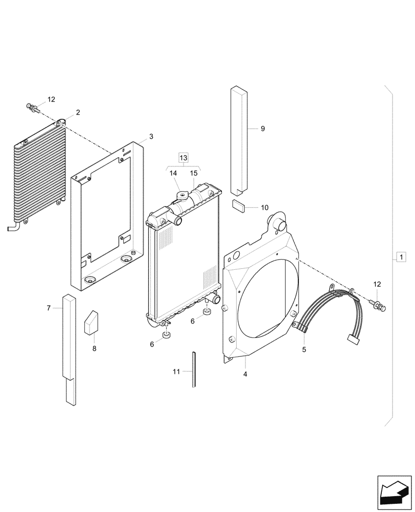 Схема запчастей Case CX33C - (10.400.010) - RADIATOR, COMPONENTS (10) - ENGINE