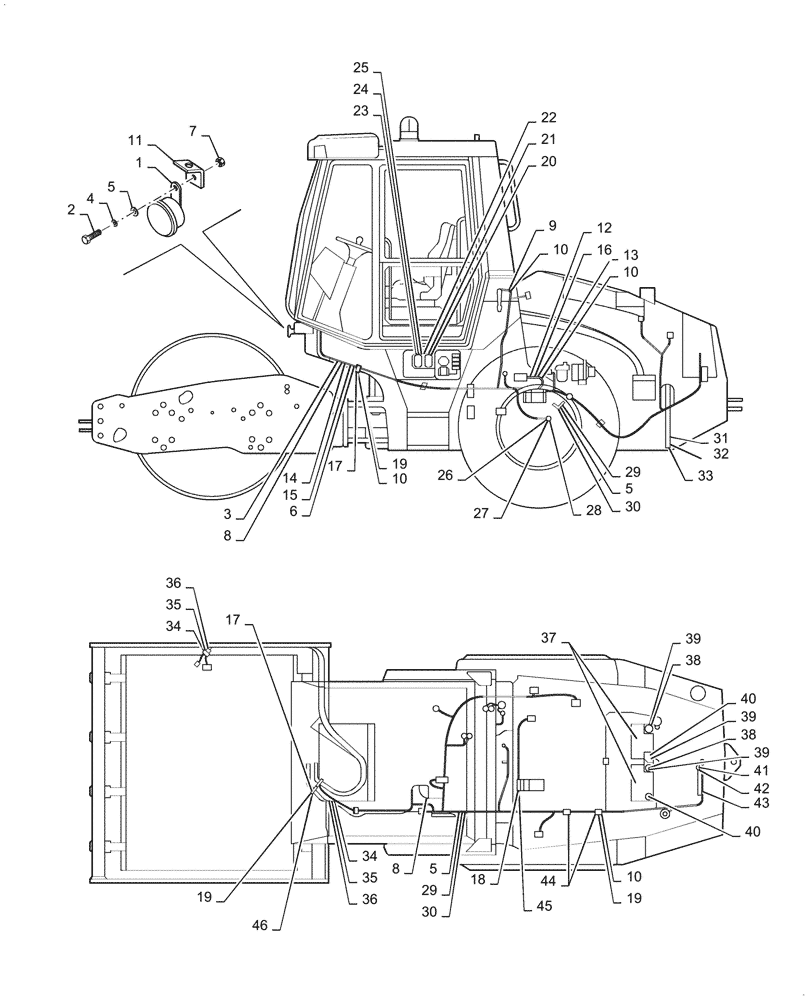 Схема запчастей Case SV208D - (55.101.010[01]) - CHASSIS, WIRE HARNESS (55) - ELECTRICAL SYSTEMS