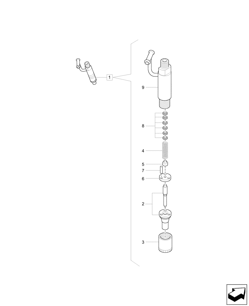 Схема запчастей Case CX33C - (10.218.020) - FUEL INJECTOR, COMPONENTS (10) - ENGINE