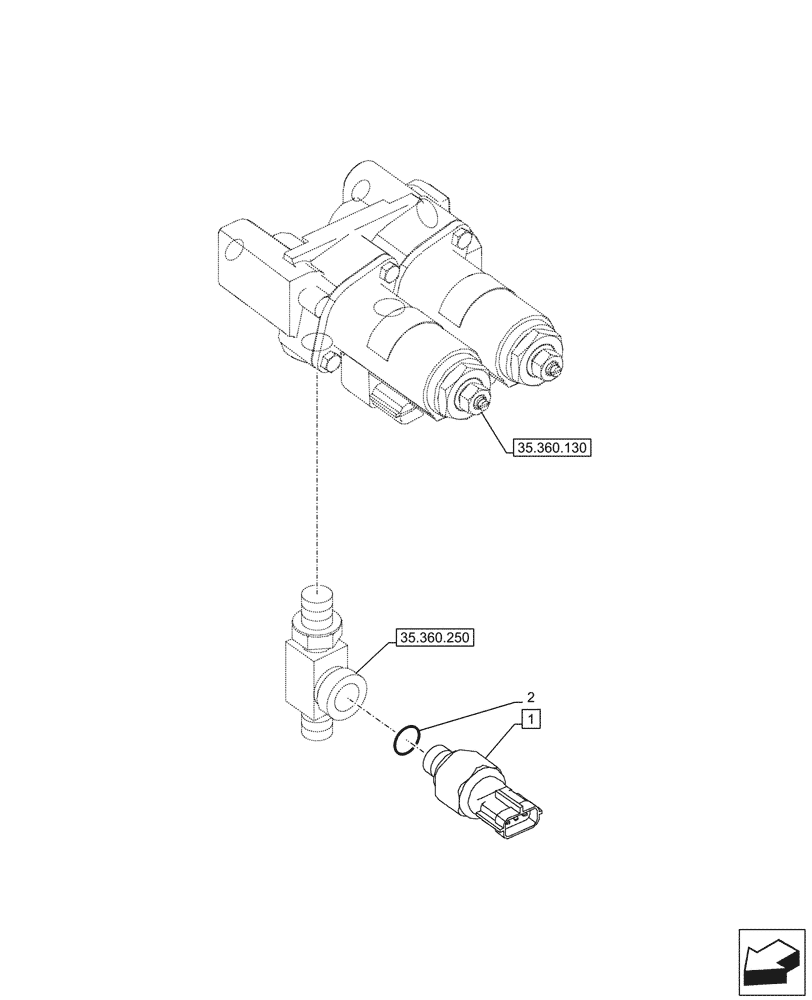 Схема запчастей Case CX750D RTC ME - (55.425.020) - VAR - 461865 - PRESSURE SENSOR, HAMMER CIRCUIT, W/ ELECTRICAL PROPORTIONAL CONTROL (55) - ELECTRICAL SYSTEMS