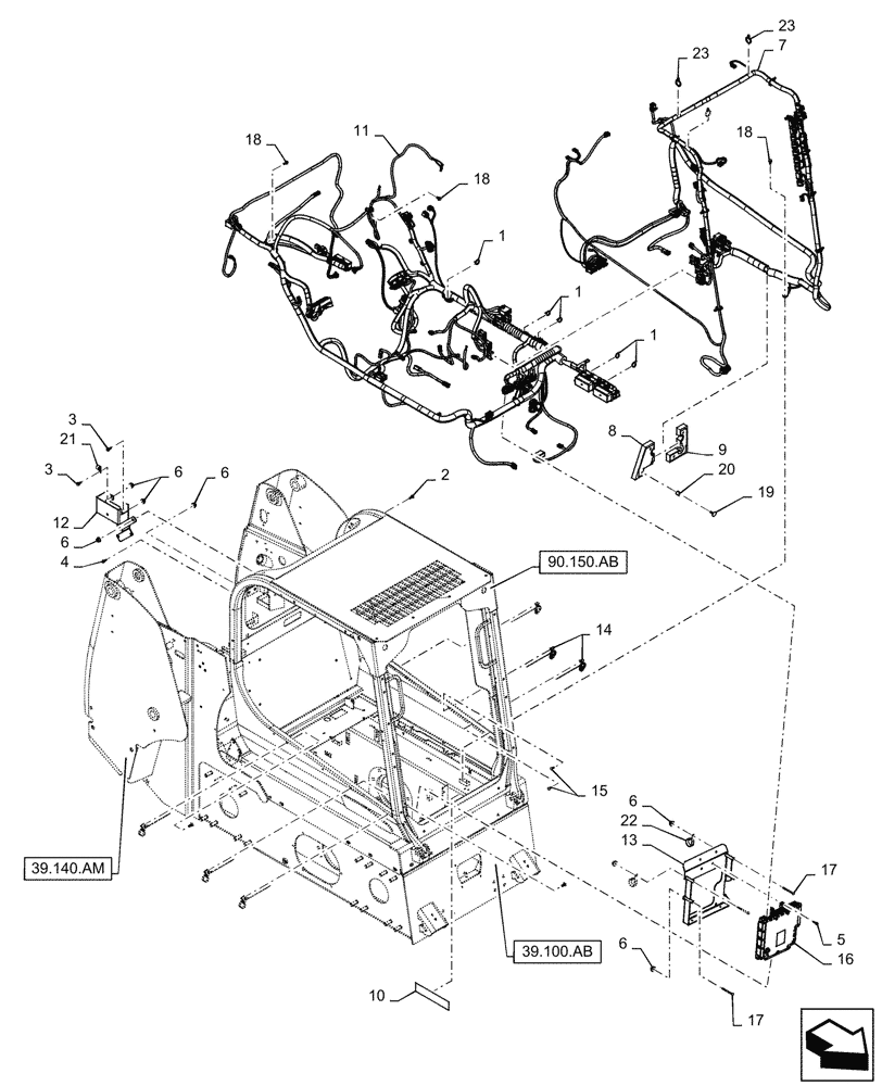 Схема запчастей Case SR210 - (55.101.AC[03]) - WIRE HARNESS & CONNECTOR, ELECTRONIC CONTROLS (03-JUN-2015 & PRIOR) (55) - ELECTRICAL SYSTEMS