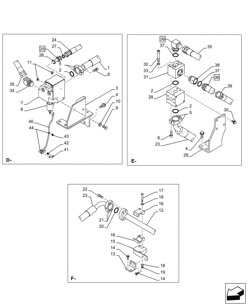 Схема запчастей Case CX750D RTC - (35.360.330) - VAR - 461869 - HAMMER CIRCUIT, LINES, HIGH FLOW, W/ ELECTRICAL PROPORTIONAL CONTROL (35) - HYDRAULIC SYSTEMS