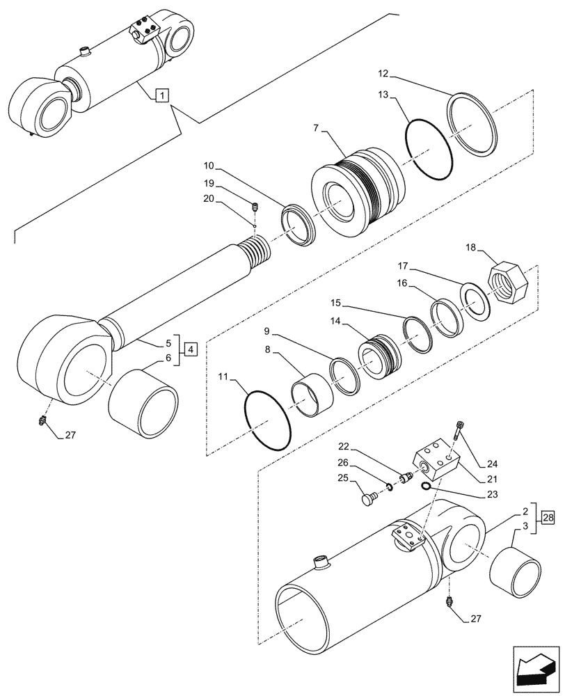 Схема запчастей Case CX750D RTC ME - (39.140.100) - VAR - 481263 - HYDRAULIC CYLINDER, COUNTERWEIGHT, COMPONENTS (39) - FRAMES AND BALLASTING