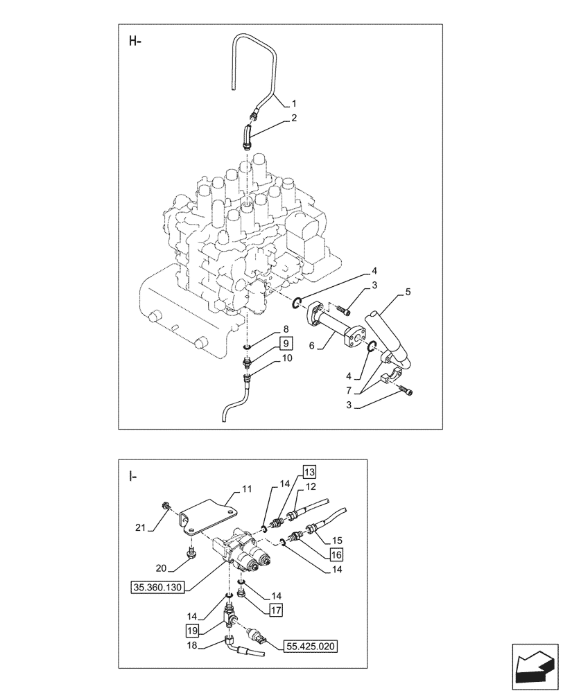 Схема запчастей Case CX750D RTC - (35.360.250) - VAR - 461865 - HAMMER CIRCUIT, W/ ELECTRICAL PROPORTIONAL CONTROL (35) - HYDRAULIC SYSTEMS