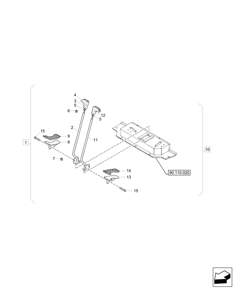 Схема запчастей Case CX33C - (35.355.010) - CONTROL LEVER (35) - HYDRAULIC SYSTEMS