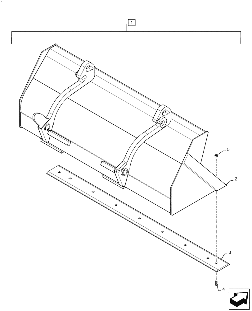 Схема запчастей Case 570N EP - (95.100.050[01]) - BUCKET W/ CUTTING EDGE - 82" (95) - CE ATTACHMENTS