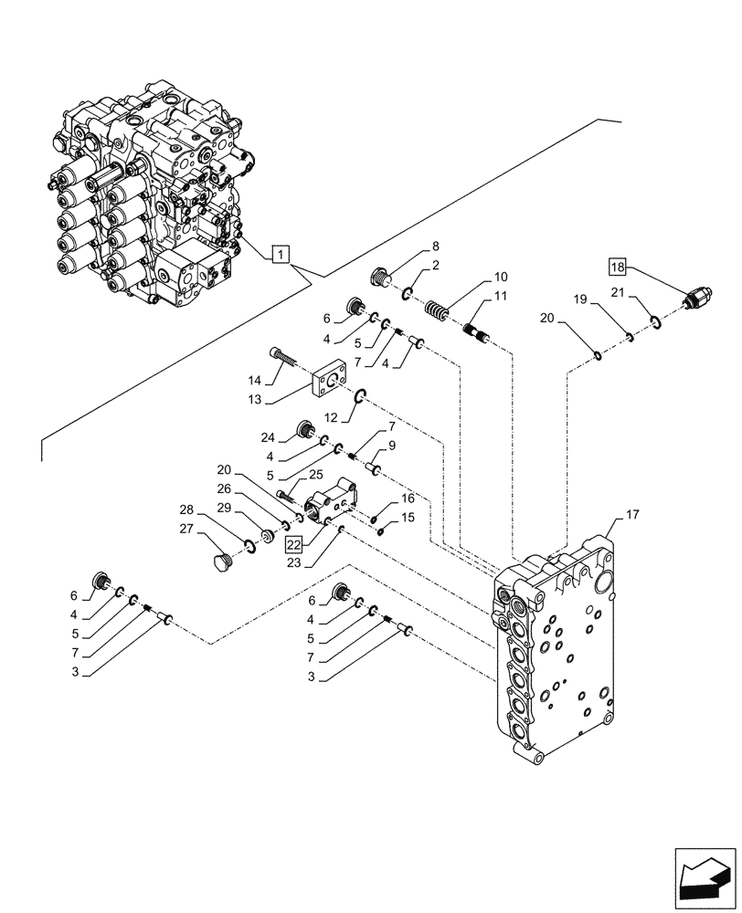 Схема запчастей Case CX750D RTC - (35.359.050) - CONTROL VALVE, COMPONENTS (35) - HYDRAULIC SYSTEMS