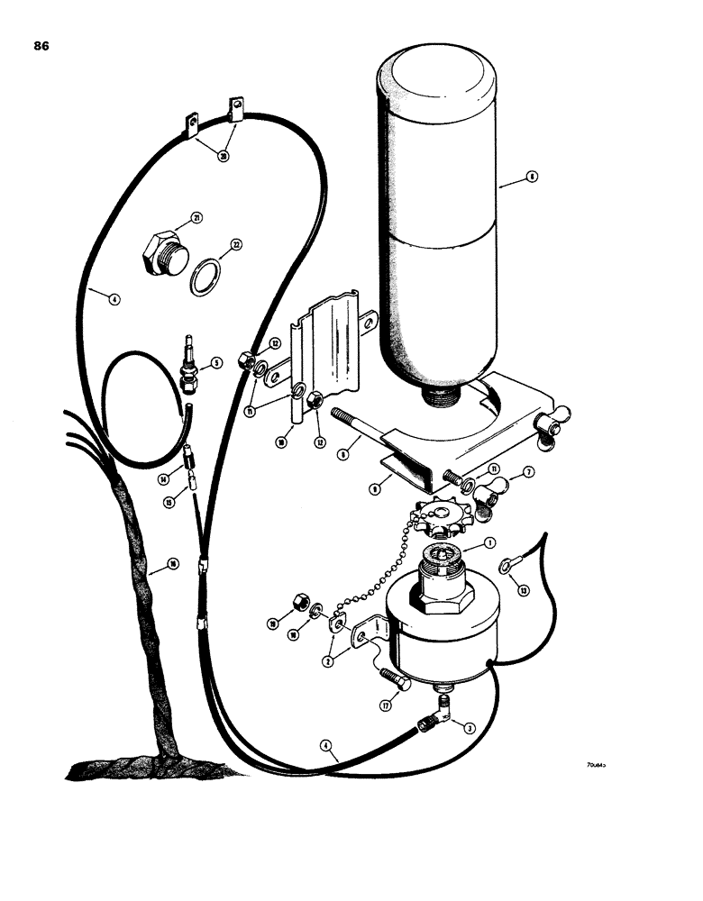 Схема запчастей Case W26B - (086) - COLD STARTING SYSTEM, MODELS WITH SADDLE CLAMPED CYLINDERS (04) - ELECTRICAL SYSTEMS