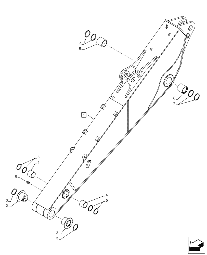 Схема запчастей Case CX750D RTC - (84.912.030) - VAR - 781677 - ARM (L=4.10M) (84) - BOOMS, DIPPERS & BUCKETS