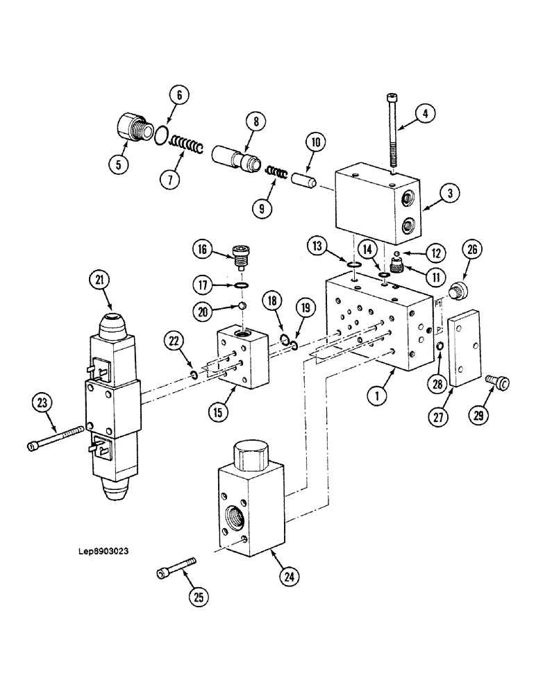 Схема запчастей Case 688C - (8C-38) - SELECTOR BLOCK, (-10744) (07) - HYDRAULIC SYSTEM