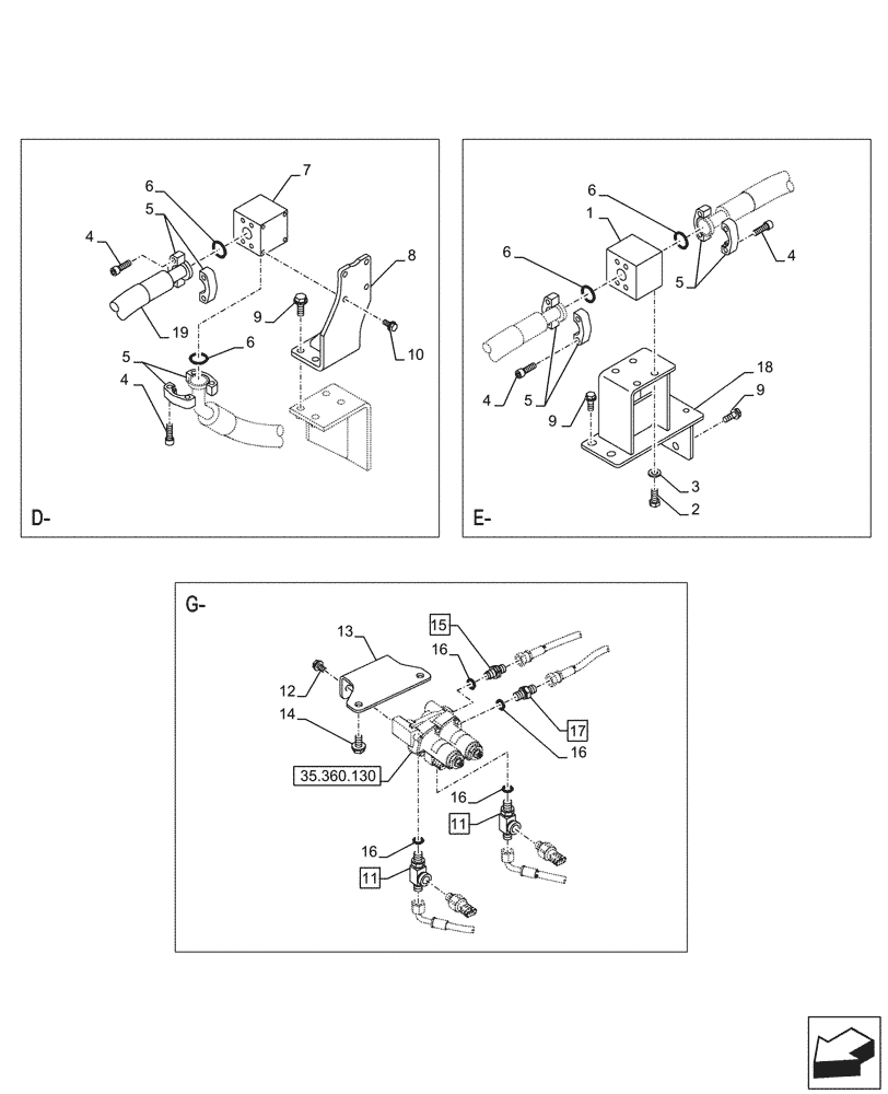 Схема запчастей Case CX750D RTC ME - (35.360.290) - VAR - 461871 - HAMMER CIRCUIT, LINES, SHEARS, W/ ELECTRICAL PROPORTIONAL CONTROL (35) - HYDRAULIC SYSTEMS