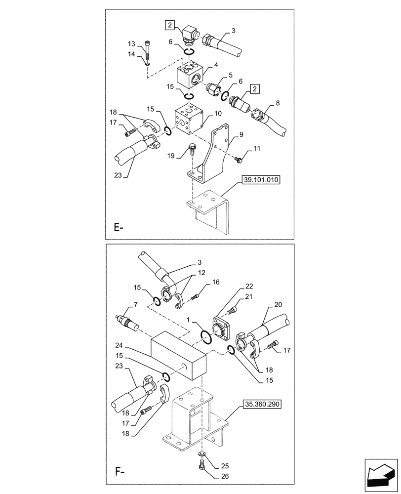 Схема запчастей Case CX750D RTC - (35.360.270) - VAR - 461865 - HAMMER CIRCUIT, W/ ELECTRICAL PROPORTIONAL CONTROL (35) - HYDRAULIC SYSTEMS