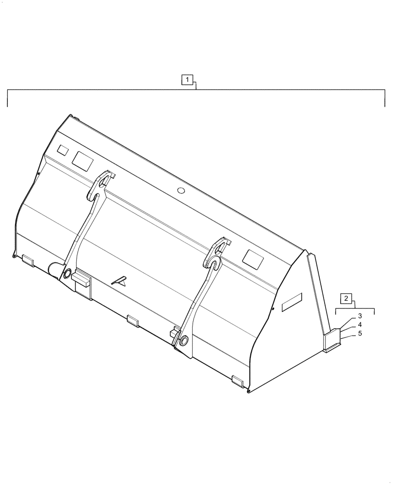 Схема запчастей Case 570N EP - (95.100.050[05]) - BUCKET W/ CUTTING EDGE - 98" (95) - CE ATTACHMENTS