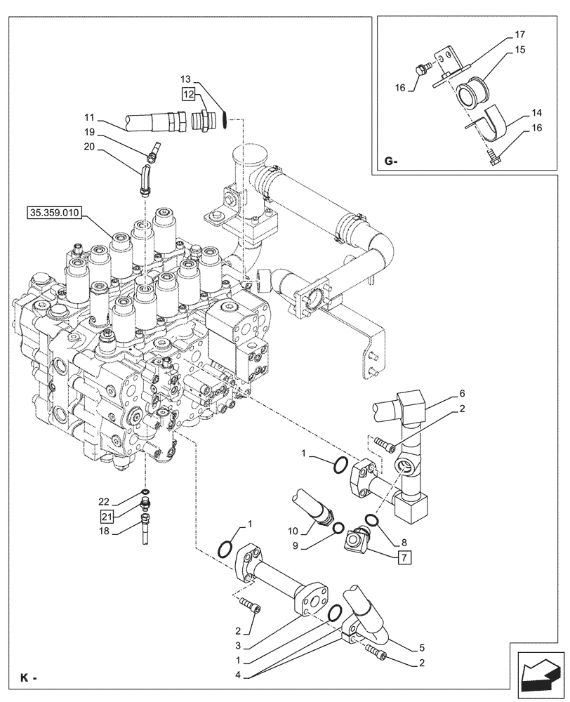 Схема запчастей Case CX750D RTC - (35.360.340) - VAR - 461869 - HAMMER CIRCUIT, LINES, HIGH FLOW, W/ ELECTRICAL PROPORTIONAL CONTROL (35) - HYDRAULIC SYSTEMS