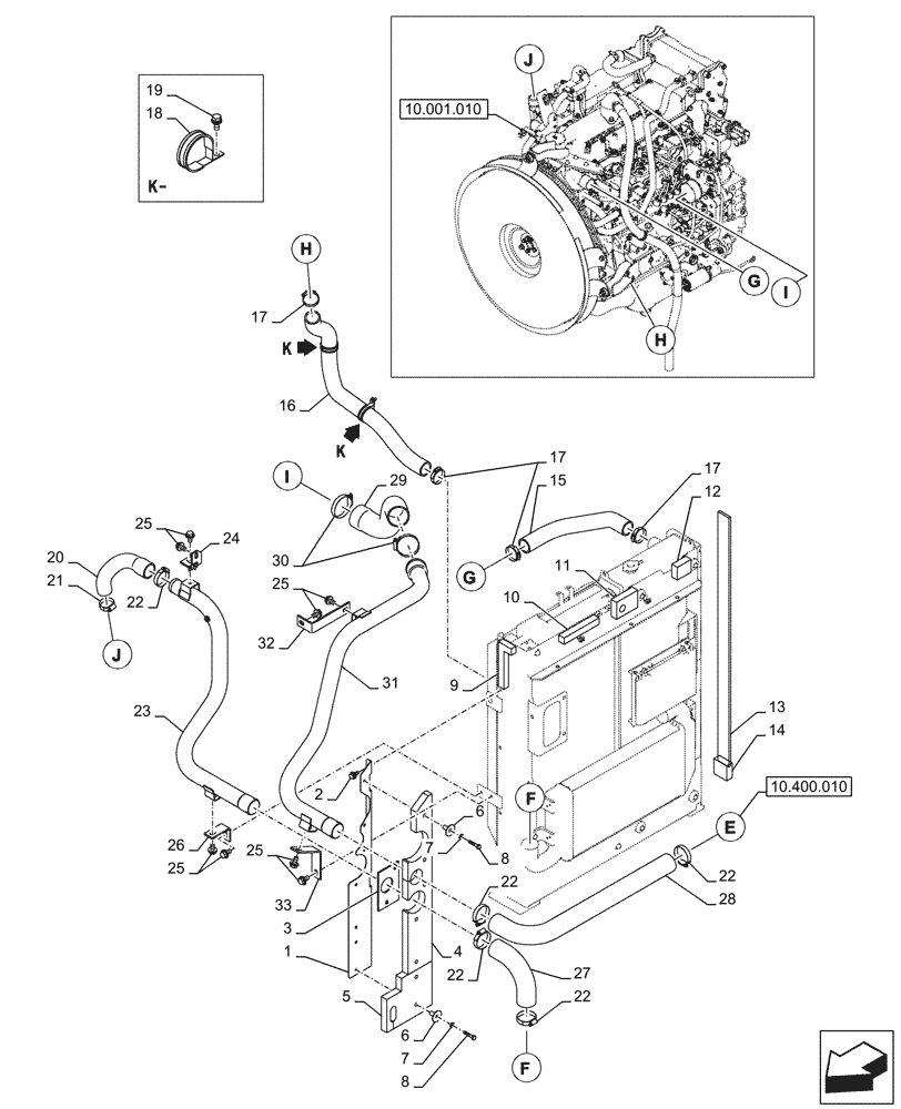 Схема запчастей Case CX245D SR LC - (10.310.010) - RADIATOR HOSE (10) - ENGINE