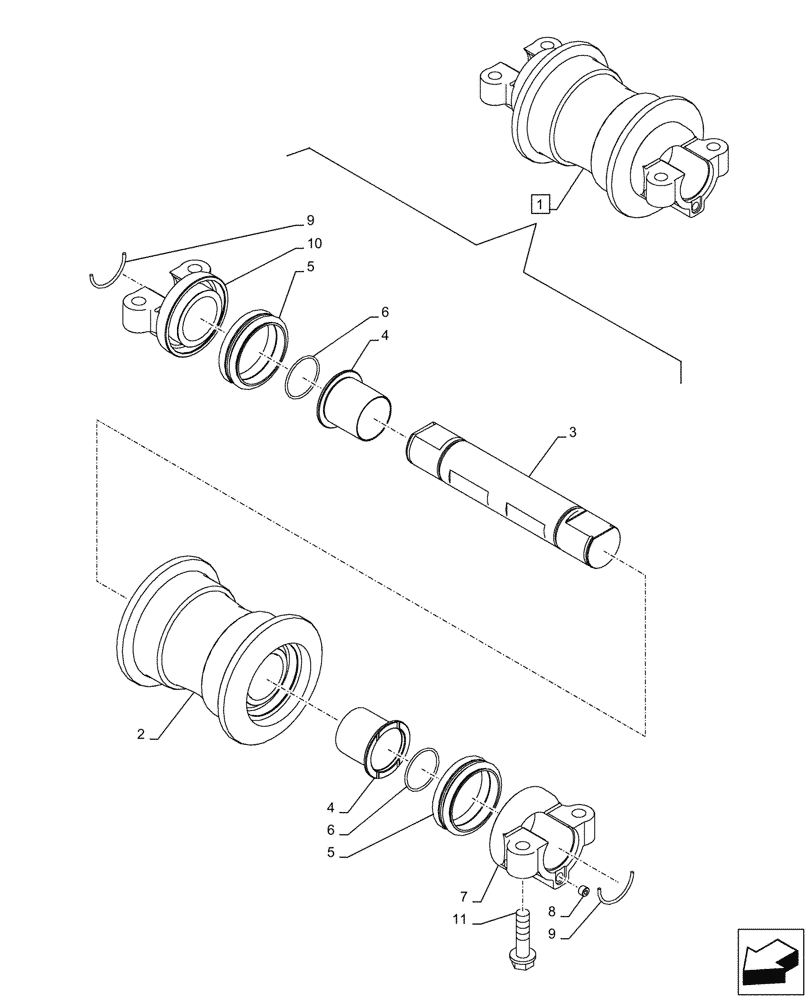 Схема запчастей Case CX245D SR LC - (48.138.020) - TRACK ROLLER (48) - TRACKS & TRACK SUSPENSION