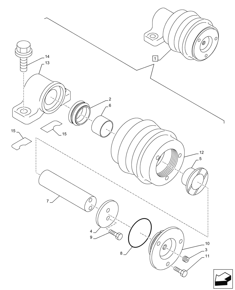 Схема запчастей Case CX245D SR LC - (48.138.010) - TRACK ROLLER, SUPPORT (48) - TRACKS & TRACK SUSPENSION